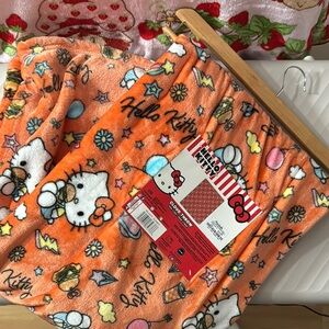 Hello Kitty Vibrant Orange Fleece Blanket